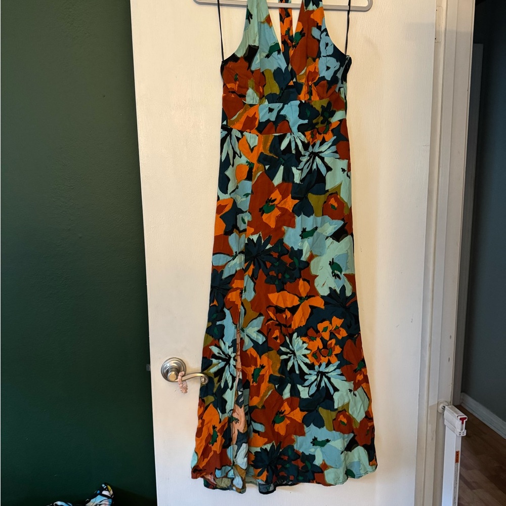 STATE Blue Halter Maxi Sundress